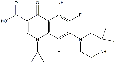  5-Amino-1-cyclopropyl-6,8-difluoro-1,4-dihydro-7-[3,3-dimethyl-1-piperazinyl]-4-oxoquinoline-3-carboxylic acid