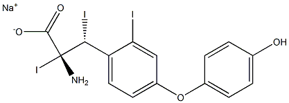 (2R,3R)-2-Amino-3-[4-(4-hydroxyphenoxy)-2-iodophenyl]-2,3-diiodopropanoic acid sodium salt Structure