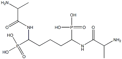 [1,5-Bis[(2-aminopropionyl)amino]pentane-1,5-diyl]bisphosphonic acid 结构式