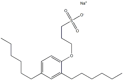 3-(2,4-Dihexylphenoxy)propane-1-sulfonic acid sodium salt Struktur