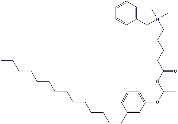 N,N-Dimethyl-N-benzyl-N-[4-[[1-(3-tetradecylphenyloxy)ethyl]oxycarbonyl]butyl]aminium Structure