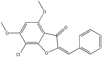 2-Phenyl-methylene-7-chloro-4,6-dimethoxy-3(2H)-benzofuranone Structure