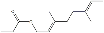 Propionic acid 3,6-dimethyl-2,6-octadienyl ester 结构式