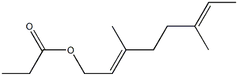 Propionic acid 3,6-dimethyl-2,6-octadienyl ester Structure