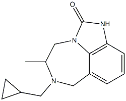 4,5,6,7-テトラヒドロ-5-メチル-6-シクロプロピルメチルイミダゾ[4,5,1-jk][1,4]ベンゾジアゼピン-2(1H)-オン 化学構造式