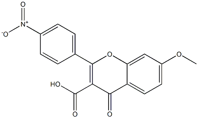7-Methoxy-2-[4-nitrophenyl]-4-oxo-4H-1-benzopyran-3-carboxylic acid,,结构式