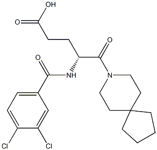 (R)-4-(3,4-Dichlorobenzoylamino)-5-oxo-5-(8-azaspiro[4.5]decan-8-yl)valeric acid Structure