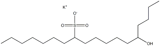 14-ヒドロキシオクタデカン-8-スルホン酸カリウム 化学構造式