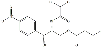 Butyric acid [(2R,3R)-3-(4-nitrophenyl)-3-hydroxy-2-[(dichloroacetyl)amino]propyl] ester 结构式