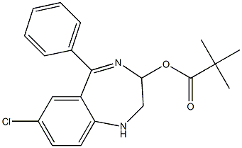 2,2-Dimethylpropanoic acid [7-chloro-2,3-dihydro-5-(phenyl)-1H-1,4-benzodiazepin]-3-yl ester Struktur