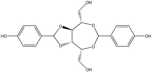 2-O,5-O:3-O,4-O-Bis(4-hydroxybenzylidene)-L-glucitol Struktur