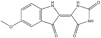 5-[(2,3-Dihydro-5-methoxy-3-oxo-1H-indol)-2-ylidene]imidazolidine-2,4-dione Struktur