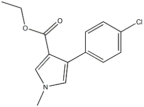 1-Methyl-4-(4-chlorophenyl)-1H-pyrrole-3-carboxylic acid ethyl ester Struktur