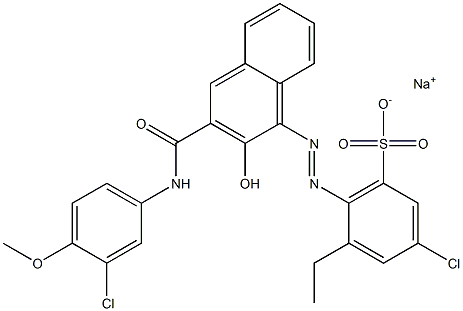 3-Chloro-5-ethyl-6-[[3-[[(3-chloro-4-methoxyphenyl)amino]carbonyl]-2-hydroxy-1-naphtyl]azo]benzenesulfonic acid sodium salt