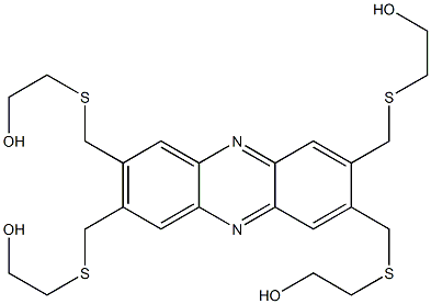 2,2',2'',2'''-[(Phenazine-2,3,7,8-tetryl)tetrakis(methylenethio)]tetrakisethanol,,结构式