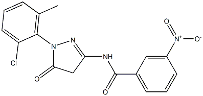 1-(2-Chloro-6-methylphenyl)-3-(3-nitrobenzoylamino)-5(4H)-pyrazolone,,结构式