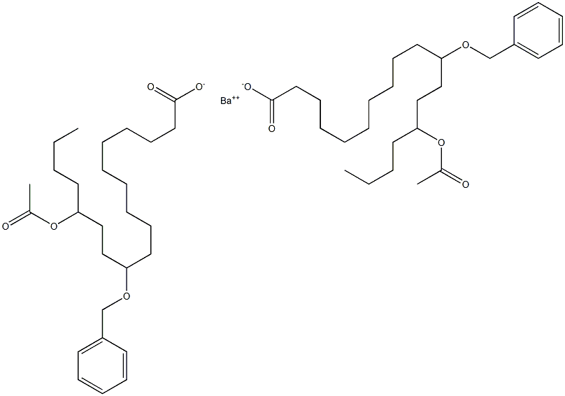 Bis(11-benzyloxy-14-acetyloxystearic acid)barium salt 结构式