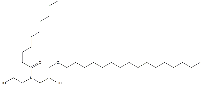 N-(2-Hydroxyethyl)-N-[2-hydroxy-3-(hexadecyloxy)propyl]decanamide 结构式