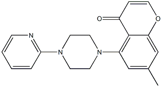 7-Methyl-5-[4-(2-pyridinyl)piperazin-1-yl]-4H-1-benzopyran-4-one Struktur