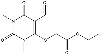 [(5-Formyl-1,2,3,4-tetrahydro-1,3-dimethyl-2,4-dioxopyrimidin)-6-ylthio]acetic acid ethyl ester|