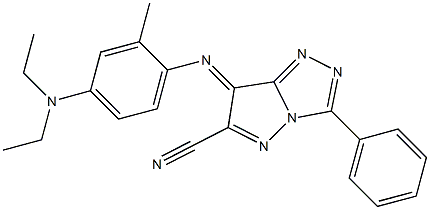 (7E)-7-[[2-Methyl-4-(diethylamino)phenyl]imino]-3-phenyl-7H-pyrazolo[5,1-c]-1,2,4-triazole-6-carbonitrile 结构式