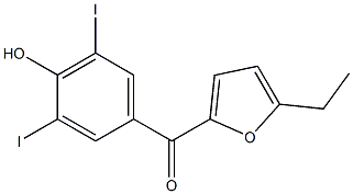 3,5-Diiodo-4-hydroxyphenyl 5-ethyl-2-furyl ketone Struktur