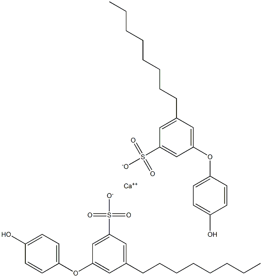 Bis(4'-hydroxy-5-octyl[oxybisbenzene]-3-sulfonic acid)calcium salt 结构式