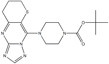 4-[(8,9-Dihydro-7H-thiopyrano[3,2-d][1,2,4]triazolo[1,5-a]pyrimidin)-5-yl]piperazine-1-carboxylic acid tert-butyl ester Structure