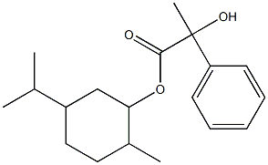 2-Phenyl-2-hydroxypropionic acid (2-methyl-5-isopropylcyclohexyl) ester Struktur