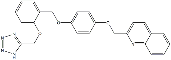 2-[4-[2-(1H-テトラゾール-5-イルメトキシ)ベンジルオキシ]フェノキシメチル]キノリン 化学構造式