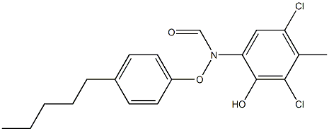 2-(4-Pentylphenoxyformylamino)-4,6-dichloro-5-methylphenol 结构式