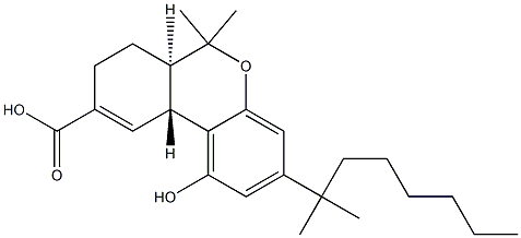 (6aR,10aR)-6a,7,8,10a-Tetrahydro-1-hydroxy-6,6-dimethyl-3-(1,1-dimethylheptyl)-6H-dibenzo[b,d]pyran-9-carboxylic acid Structure