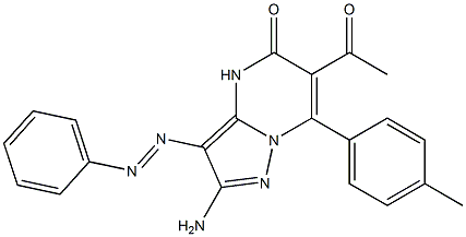  2-Amino-3-phenylazo-6-acetyl-7-(4-methylphenyl)pyrazolo[1,5-a]pyrimidin-5(4H)-one