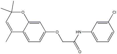 2-[[2,2-Dimethyl-4-methyl-2H-1-benzopyran-7-yl]oxy]-3'-chloroacetanilide Structure