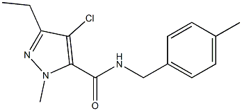 N-(4-Methylbenzyl)-1-methyl-3-ethyl-4-chloro-1H-pyrazole-5-carboxamide,,结构式