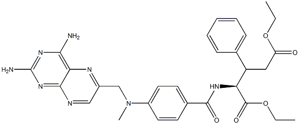 N-[4-[Methyl[(2,4-diamino-6-pteridinyl)methyl]amino]benzoyl]-3-phenylglutamic acid diethyl ester Struktur