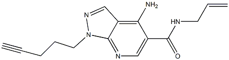 1-(4-Pentynyl)-4-amino-N-(2-propenyl)-1H-pyrazolo[3,4-b]pyridine-5-carboxamide|