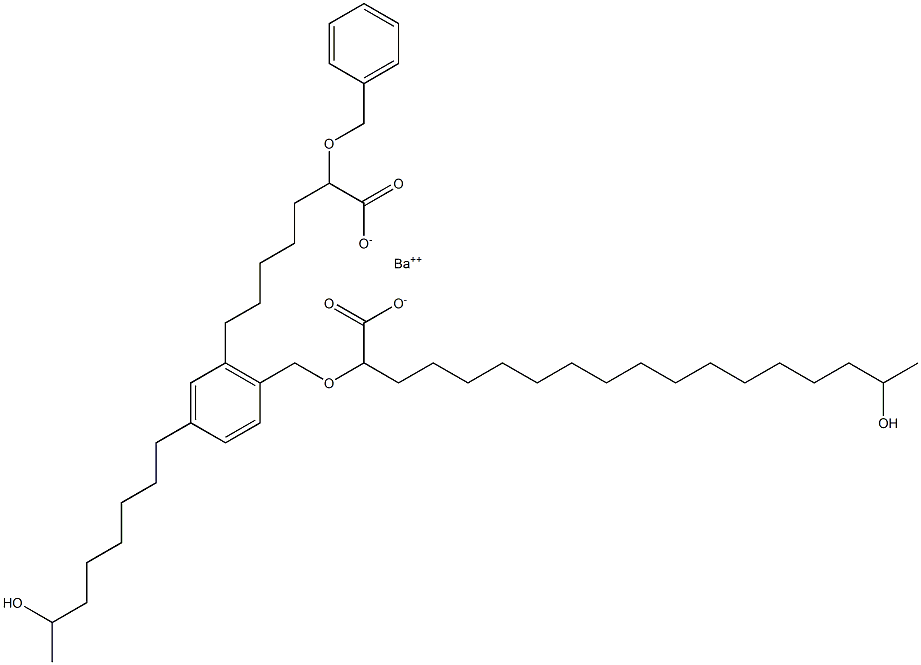Bis(2-benzyloxy-17-hydroxystearic acid)barium salt Struktur