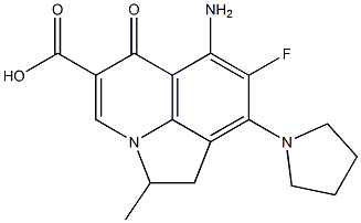 2-Methyl-6-amino-7-fluoro-8-(pyrrolidin-1-yl)-1,2-dihydro-5-oxo-5H-2a-azaacenaphthylene-4-carboxylic acid Struktur