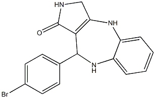 3,4,9,10-テトラヒドロ-10-(4-ブロモフェニル)ピロロ[3,4-b][1,5]ベンゾジアゼピン-1(2H)-オン 化学構造式