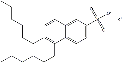 5,6-Dihexyl-2-naphthalenesulfonic acid potassium salt Struktur