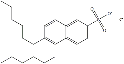 5,6-Dihexyl-2-naphthalenesulfonic acid potassium salt Structure