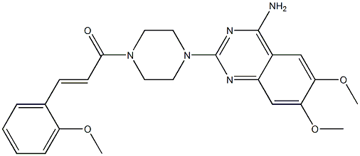 4-アミノ-2-[4-[3-(2-メトキシフェニル)プロペノイル]-1-ピペラジニル]-6,7-ジメトキシキナゾリン 化学構造式