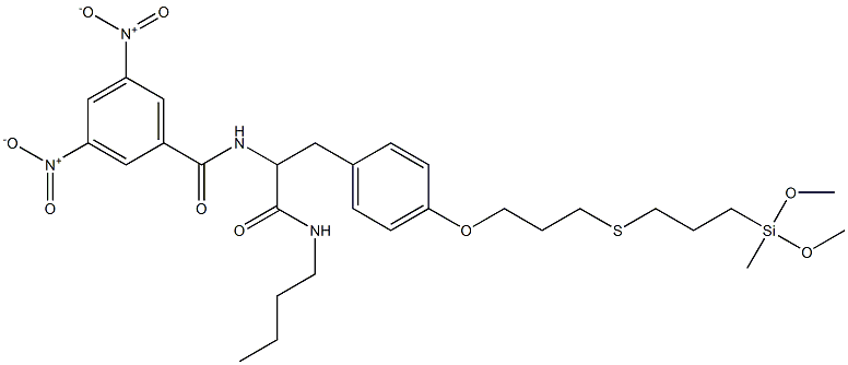 N-[1-Butylcarbamoyl-2-[4-[[3-[[3-(methyldimethoxysilyl)propyl]thio]propyl]oxy]phenyl]ethyl]-3,5-dinitrobenzamide Struktur