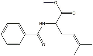 2-ベンゾイルアミノ-5-メチル-4-ヘキセン酸メチル 化学構造式