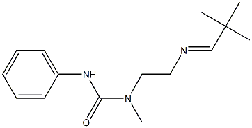 N-メチル-N-[2-[(2,2-ジメチルプロピリデン)アミノ]エチル]-N'-フェニル尿素 化学構造式