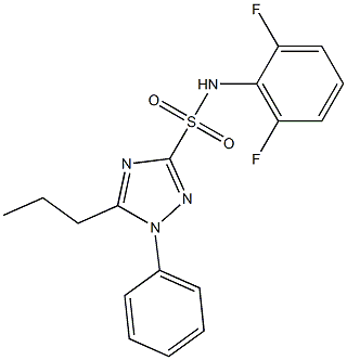 1-フェニル-5-プロピル-N-(2,6-ジフルオロフェニル)-1H-1,2,4-トリアゾール-3-スルホンアミド 化学構造式
