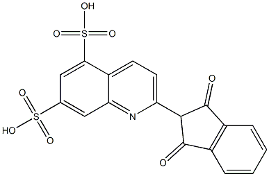 2-(1,3-ジオキソインダン-2-イル)キノリン-5,7-ジスルホン酸 化学構造式