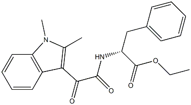 N-[(1-Methyl-2-methyl-1H-indol-3-yl)carbonylcarbonyl]-D-phenylalanine ethyl ester Structure