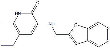 5-Ethyl-6-methyl-3-[[(benzofuran-2-yl)methyl]amino]pyridin-2(1H)-one Struktur